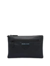 Prada Logo Plaque Clutch Bag In Schwarz