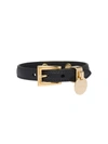 Prada Saffiano Logo Tag Bracelet In Black