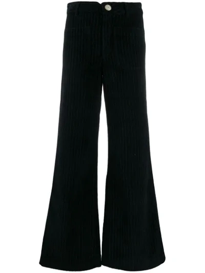 Masscob Flared Cord Trousers In Black