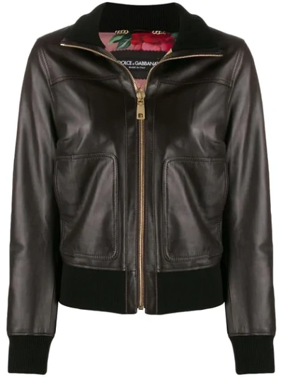 Dolce & Gabbana Bomberjacke Mit Reissverschluss In Brown