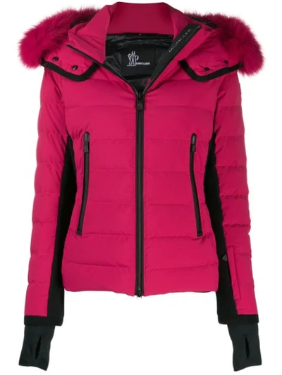 Moncler Padded Parka Jacket In Red