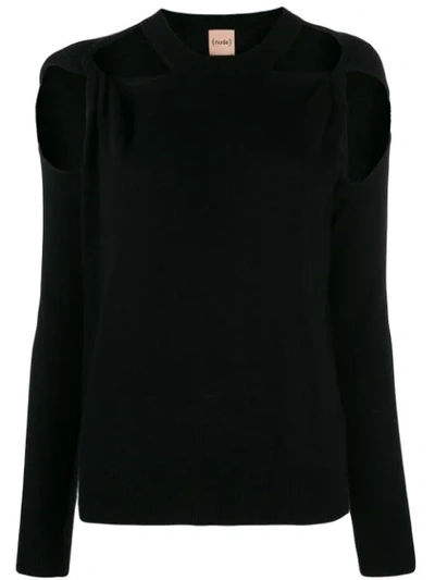 Nude Cut-out Crew.neck Jumper In Black