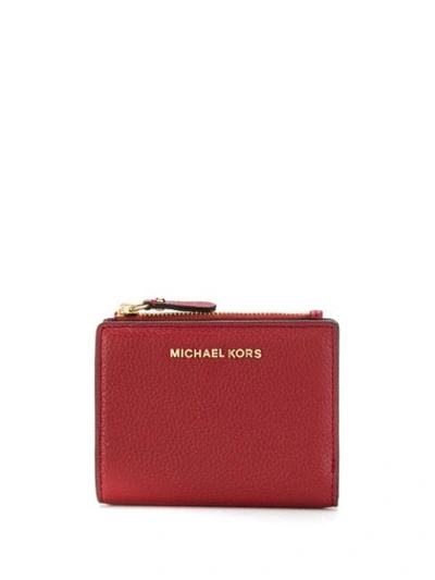 Michael Michael Kors Compact Logo Wallet In Red