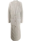 Gentry Portofino Long Cashmere Cardigan In White