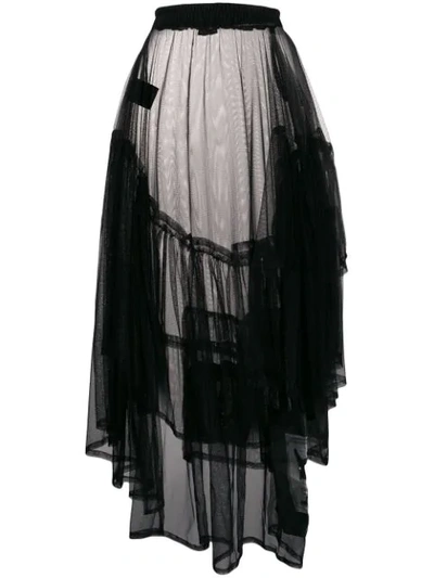 Barbara Bologna Asymmetric Flared Skirt In Black