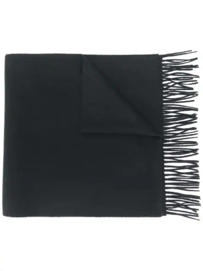 Moschino Teddy Embroidered Logo Scarf In Black