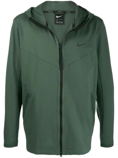 Nike Hooded Jersey Jacket In Green