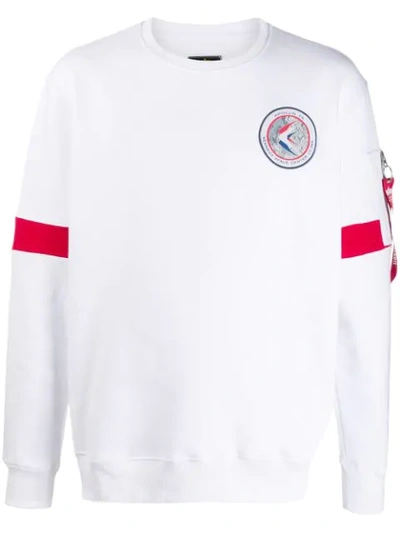 Alpha Industries Nasa Logo Sweatshirt In White