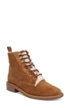 Vince Cabria 3 Genuine Shearling Lined Combat Boot In Cuoio