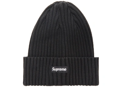 Pre-owned Supreme Overdyed Ribbed Beanie (ss18) Washed Black