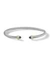 David Yurman Women's Cable 18k Yellow Gold, Sterling Silver & Gemstone Bracelet In Black