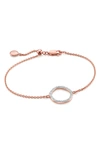 Monica Vinader Rose Gold Plated Vermeil Silver Riva Diamond Circle Bracelet In Rose Gold/ Diamond