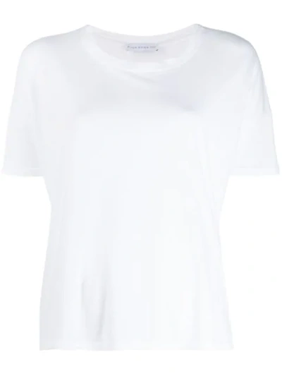 Fine Edge Boyfriend Round Neck T-shirt In White