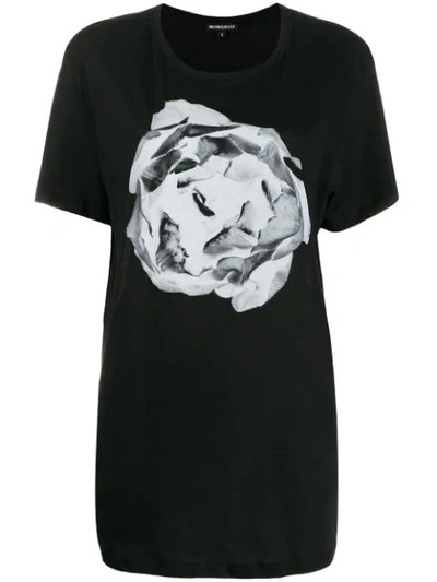 Ann Demeulemeester Contrast Print T-shirt In Black