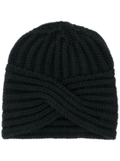 Fine Edge Turban-style Hat In Black