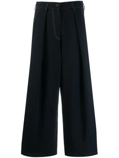 Alberto Biani Wide Leg Trousers In Blue