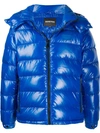 Duvetica Padded Hooded Jacket In Blue