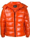 Duvetica Padded Hooded Jacket In Orange