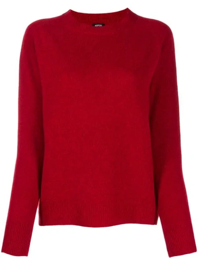Aspesi Relaxed-fit Crew Neck Jumper In Red