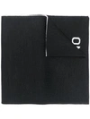 Moschino Question Mark Logo Scarf In Black