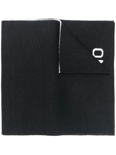 Moschino Question Mark Logo Scarf In Black