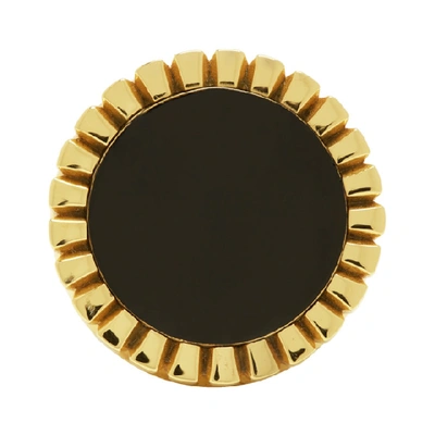 Bottega Veneta Gold & Black Signet Ring