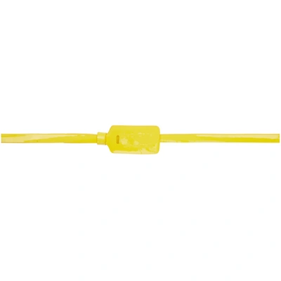 Off-white Yellow Patent Zip Tie Belt