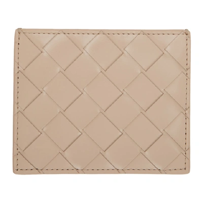 Bottega Veneta Beige Intrecciato Spazzolato Card Holder In Nude Supplier Textile: Intrecciato Spazzolato Calf