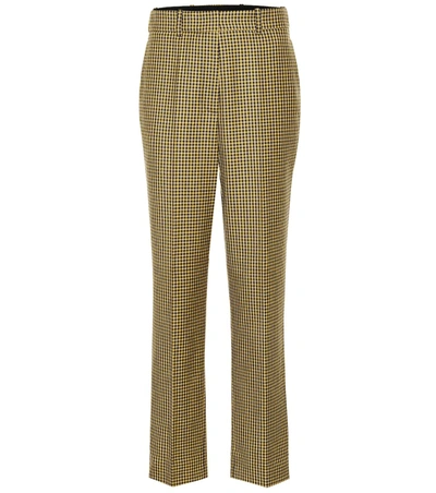 Racil Michael Checked Wool Wide-leg Pants In Yellow