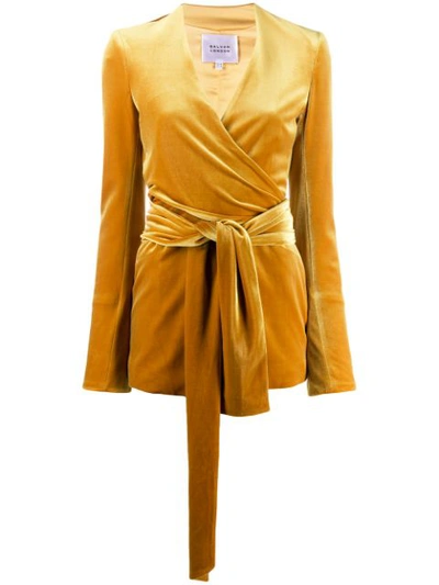 Galvan Winter Sun Stretch-velvet Jacket In Saffron