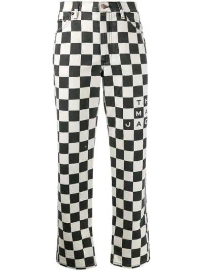 Marc Jacobs Checkered Straight-leg Jeans In Black