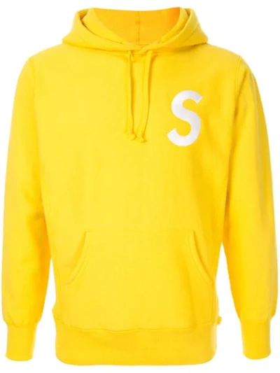 Supreme Logo Hoodie In Yellow