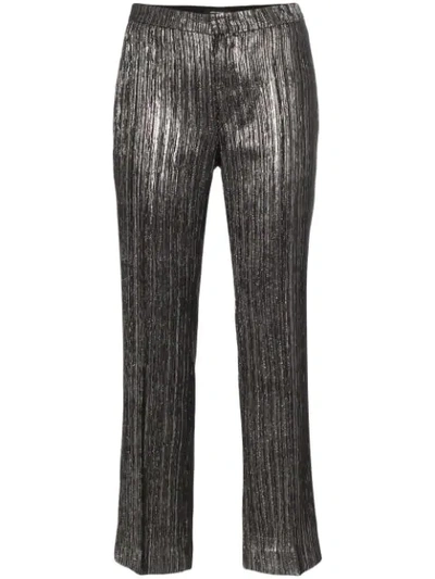 Isabel Marant Dansley Cropped Textured-lamé Straight-leg Pants In Black