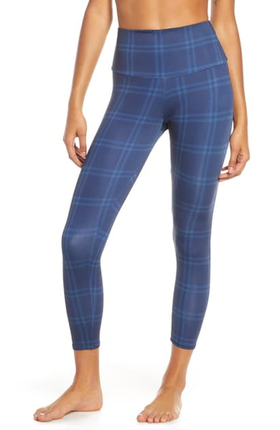 Onzie High-rise Basic Plaid Midi Leggings In Midnight Plaid