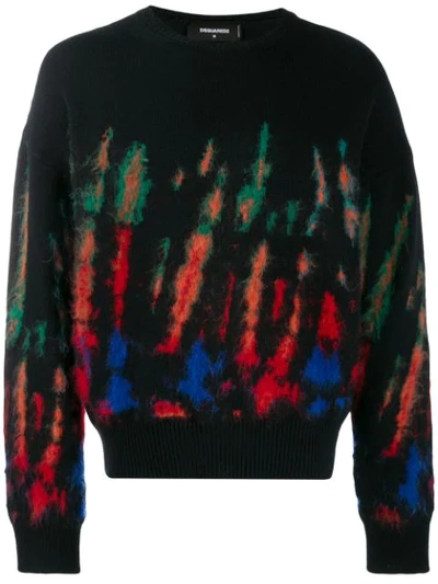 Dsquared2 Paint Splatter Wool & Mohair-blend Sweater In Multi