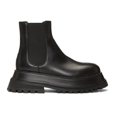 Burberry Chunky-platform Leather Chelsea Boots In Black