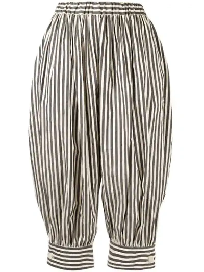 Vaquera Striped Edwardian Trousers In Black
