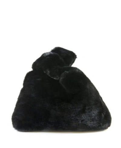Area Stars Faux Fur Bag With Double Top Handles In Black