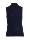 Saks Fifth Avenue Collection Sleeeveless Mockneck Cashmere Knit In Navy Dusk