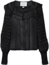 Alexis Paneled Ruffled Blouse In Black