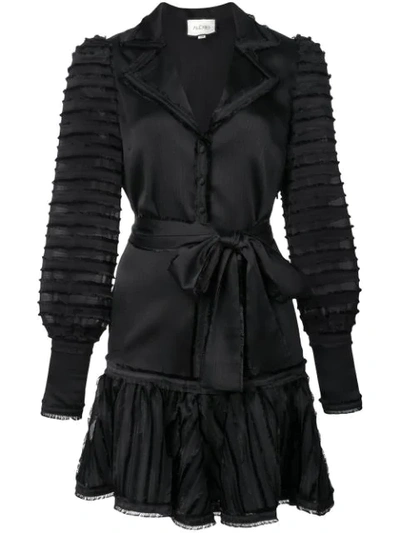 Alexis Renita Fringe Stripe Mini Dress In Black