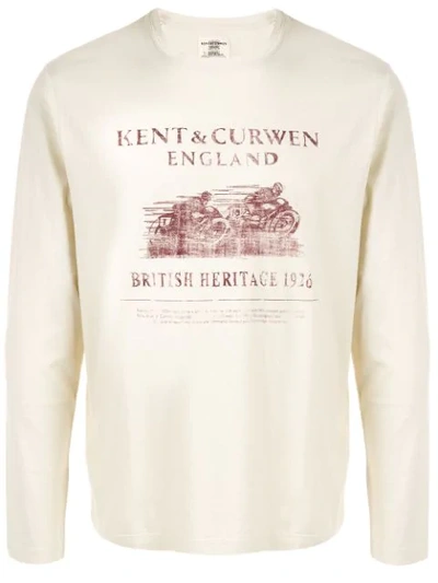 Kent & Curwen Graphic Print T-shirt In White