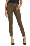 Frame Le High Waist Coated Skinny Jeans In Military Coated