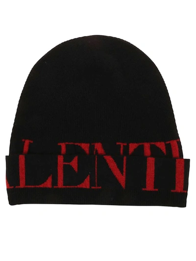 Valentino Garavani Beanie In Nr Nero Rosso