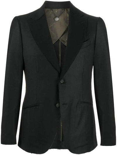 Maurizio Miri Contrast-lapel Blazer In Black