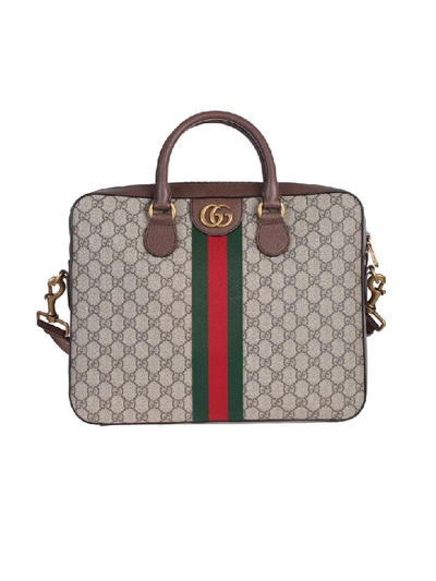 Gucci Ophidia Briefcase In Beige