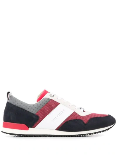 Tommy Hilfiger Logo Stripe Sneakers In Red