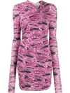Isabel Marant Printed Ruched Dress In Pink