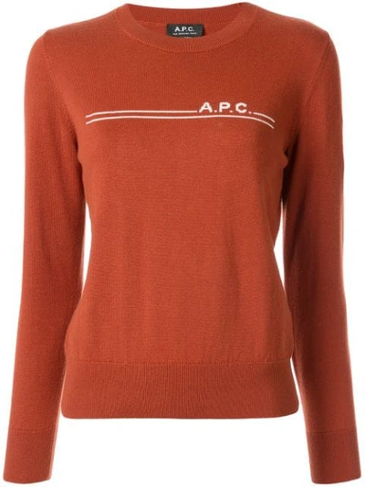 A.p.c. Eponymous Logo Jumper In Brown