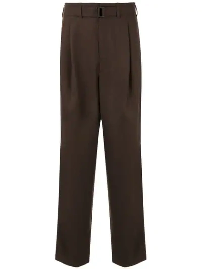 Lemaire Unisex Pleated Pants In 470 Seal Brown
